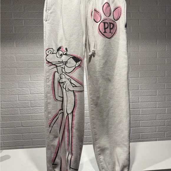 Pink Panther White Joggers - Picture 1 of 4